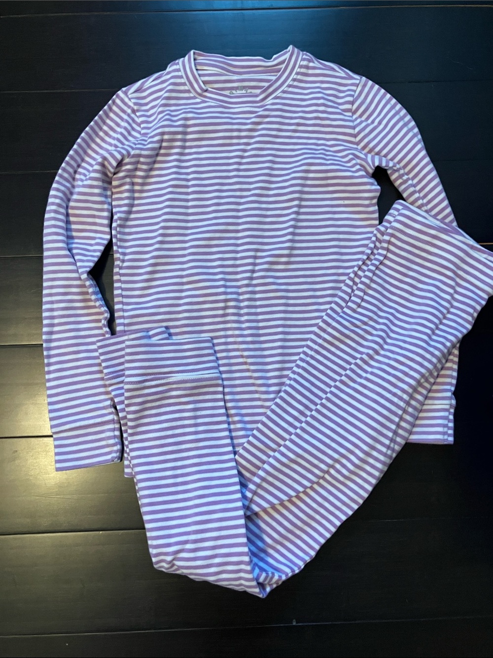 Primary Lavender and White Striped Kids Pajama Set